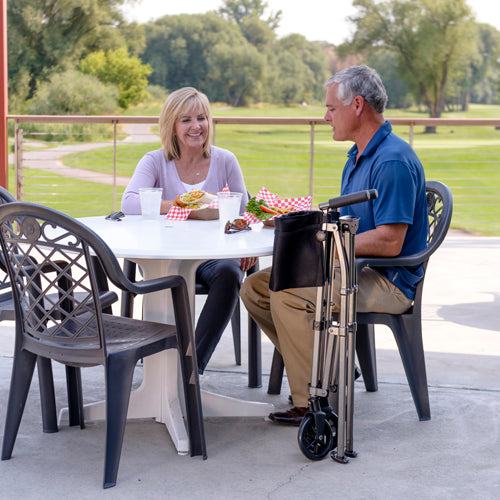 Stander EZ Fold N Go Walker, lightweight and compact mobility aid for seniors, folds for easy storage, supports up to 400 lbs, adjustable handle height, travel-friendly with convenient storage pouch