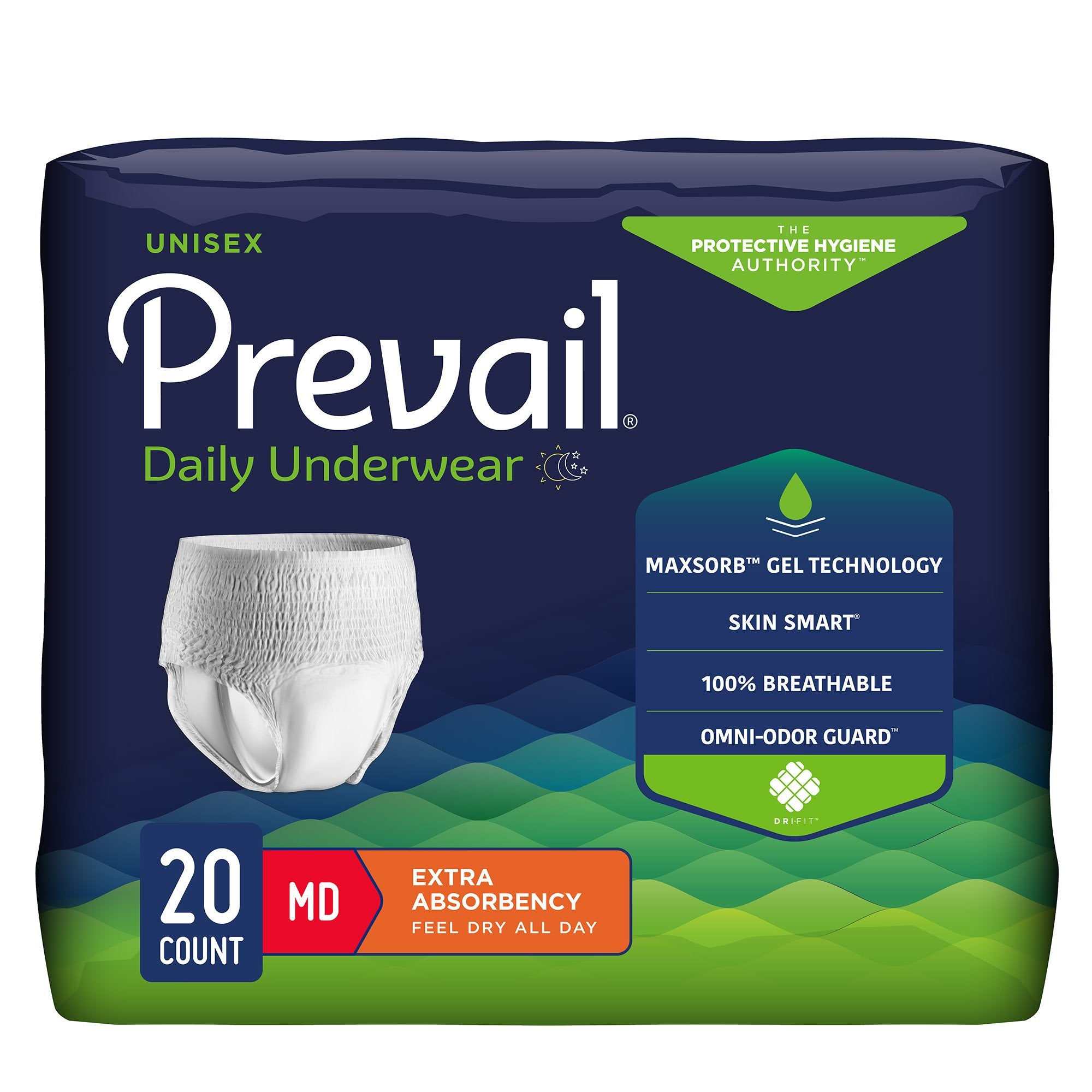 Prevail Unisex Adult Absorbent Underwear, Extra Absorbency, Pull-On Style with Moderate Leak Protection