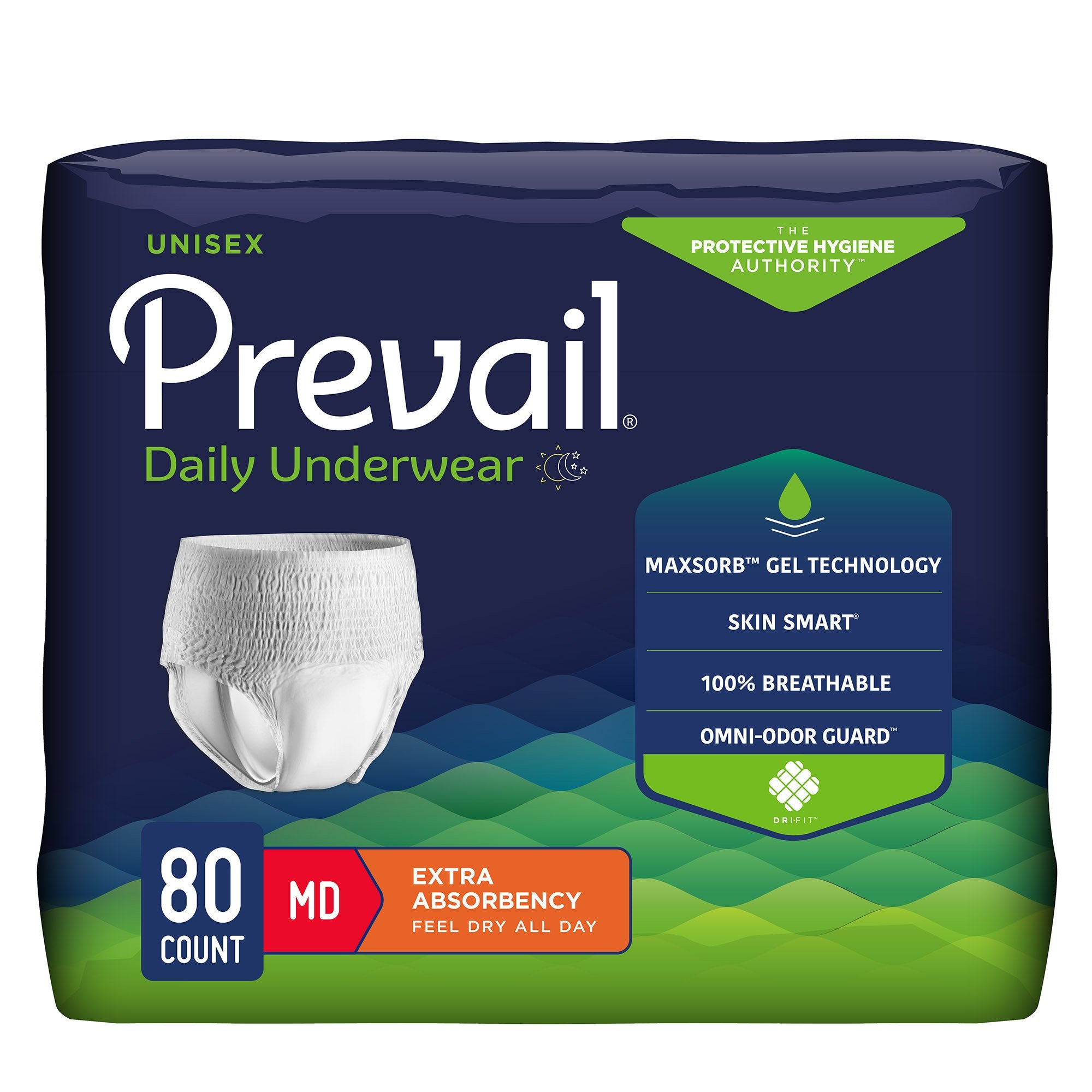 Prevail Unisex Adult Absorbent Underwear, Extra Absorbency, Pull-On Style with Moderate Leak Protection