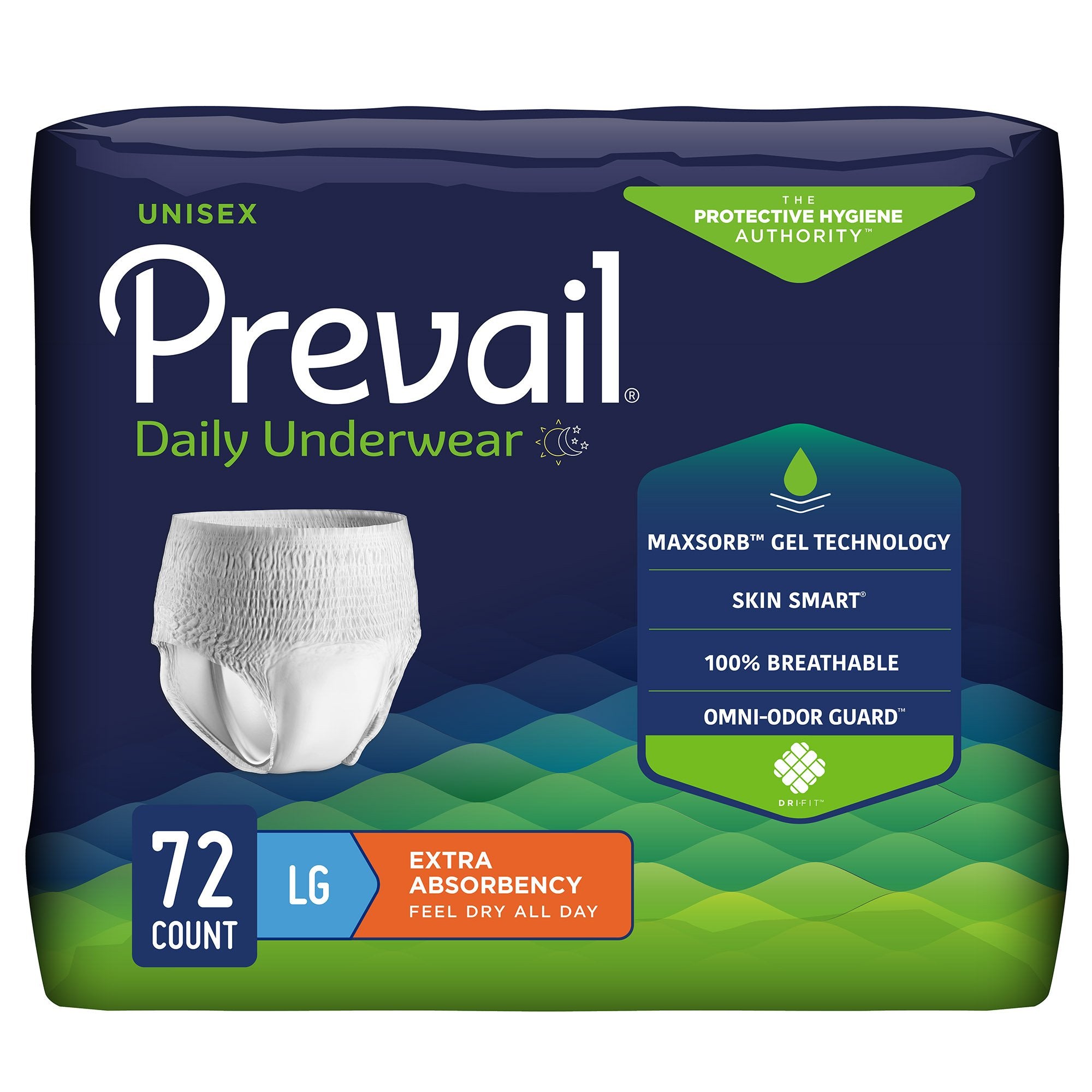Prevail Unisex Adult Absorbent Underwear, Extra Absorbency, Pull-On Style with Moderate Leak Protection