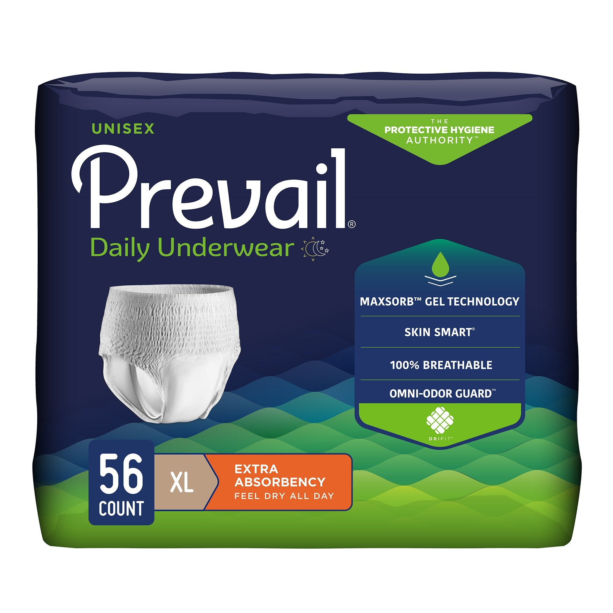Prevail Unisex Adult Absorbent Underwear, Extra Absorbency, Pull-On Style with Moderate Leak Protection