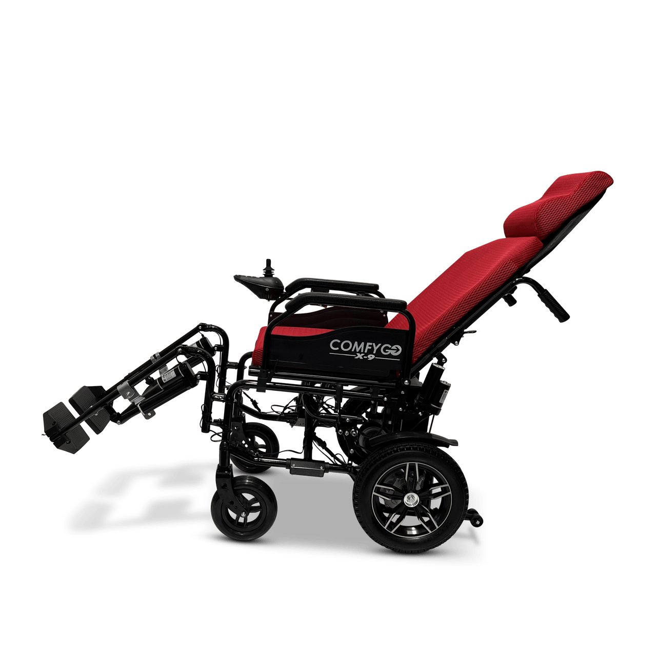 X-9 Foldable Electric Wheelchair with Automatic Reclining Backrest & Lifting Leg Rests