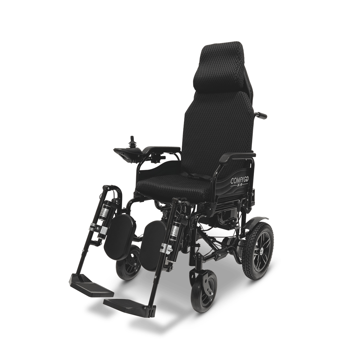 X-9 Foldable Electric Wheelchair with Automatic Reclining Backrest & Lifting Leg Rests