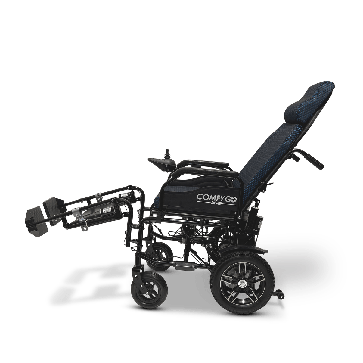 X-9 Foldable Electric Wheelchair with Automatic Reclining Backrest & Lifting Leg Rests