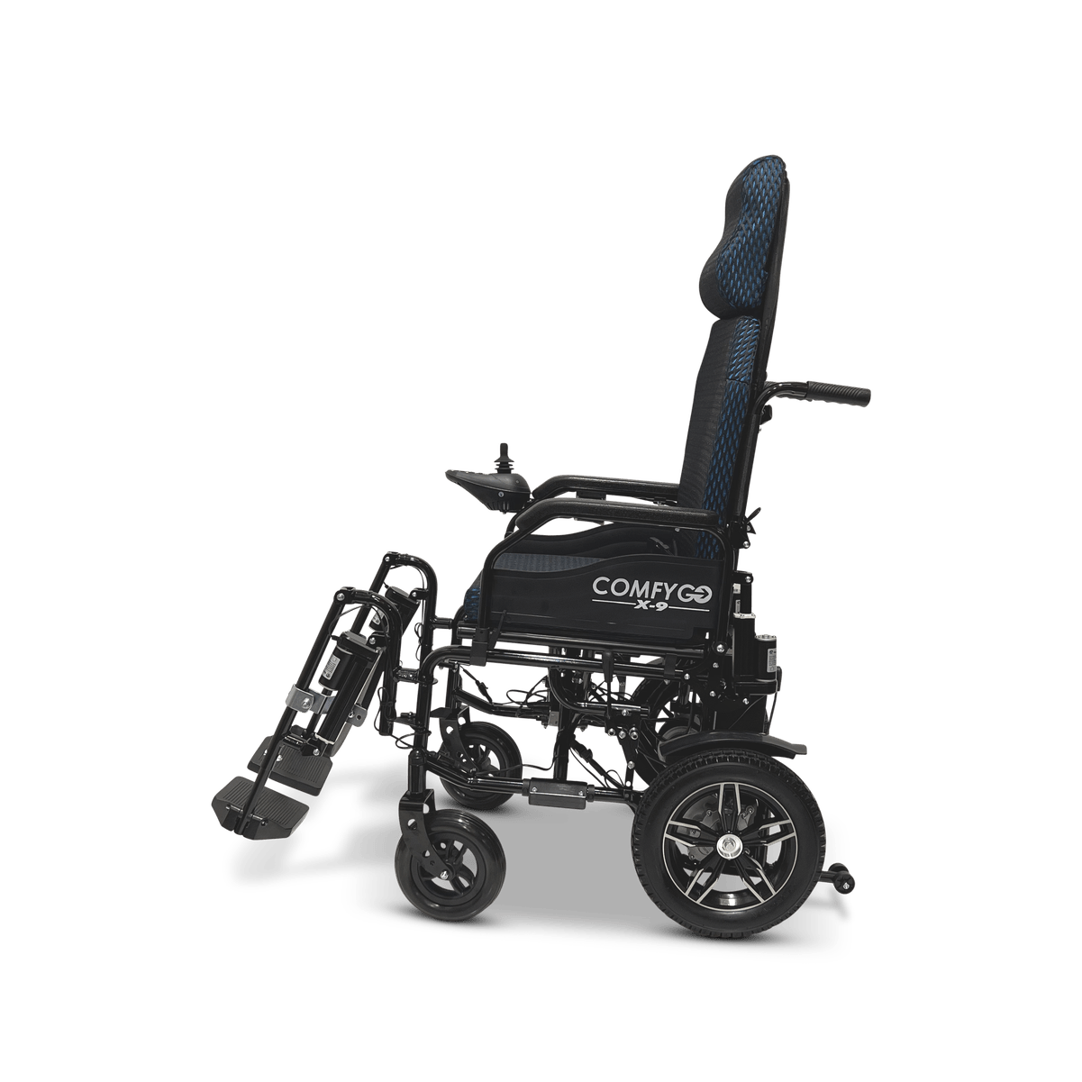 X-9 Foldable Electric Wheelchair with Automatic Reclining Backrest & Lifting Leg Rests
