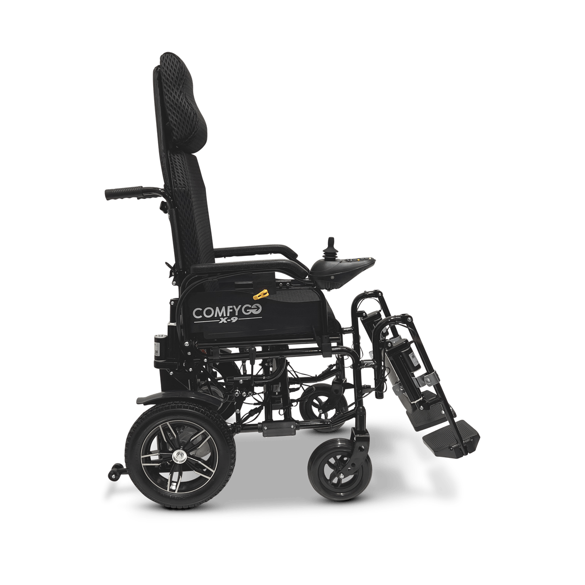 X-9 Foldable Electric Wheelchair with Automatic Reclining Backrest & Lifting Leg Rests