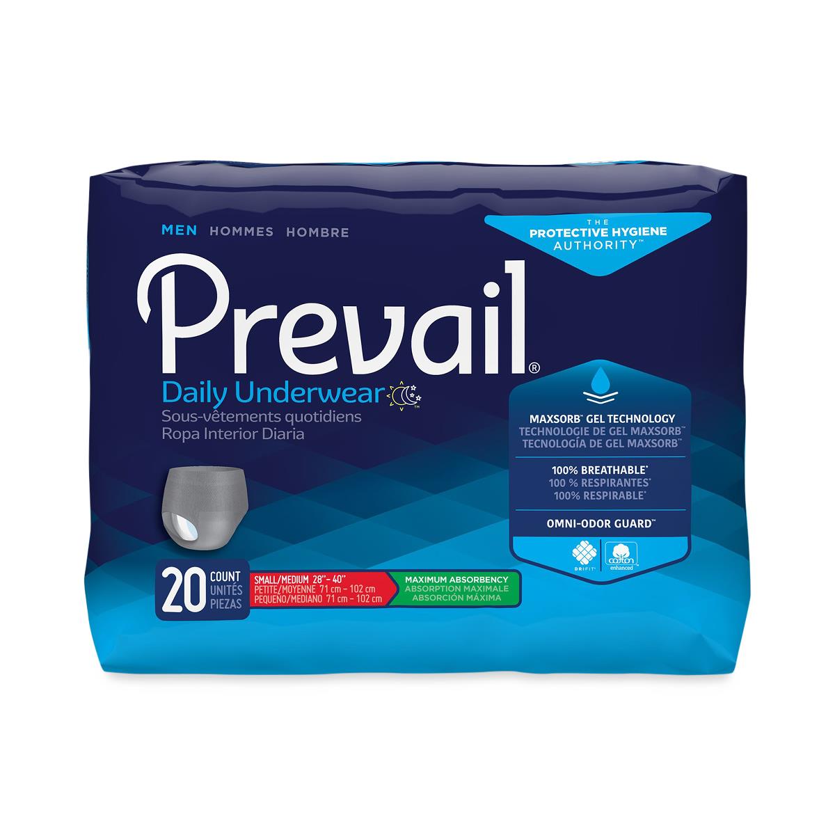 Prevail Nu-Fit Incontinence Underwear with Discreet, Contoured Fit, Extra and Maximum Absorbency