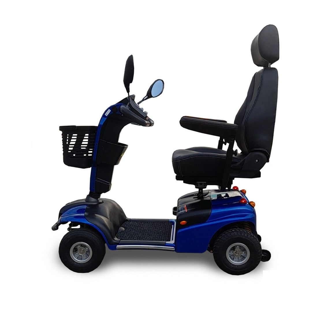 Explorer 4-Wheel Mobility Scooter – Pneumatic Tires and USB Port in Blue