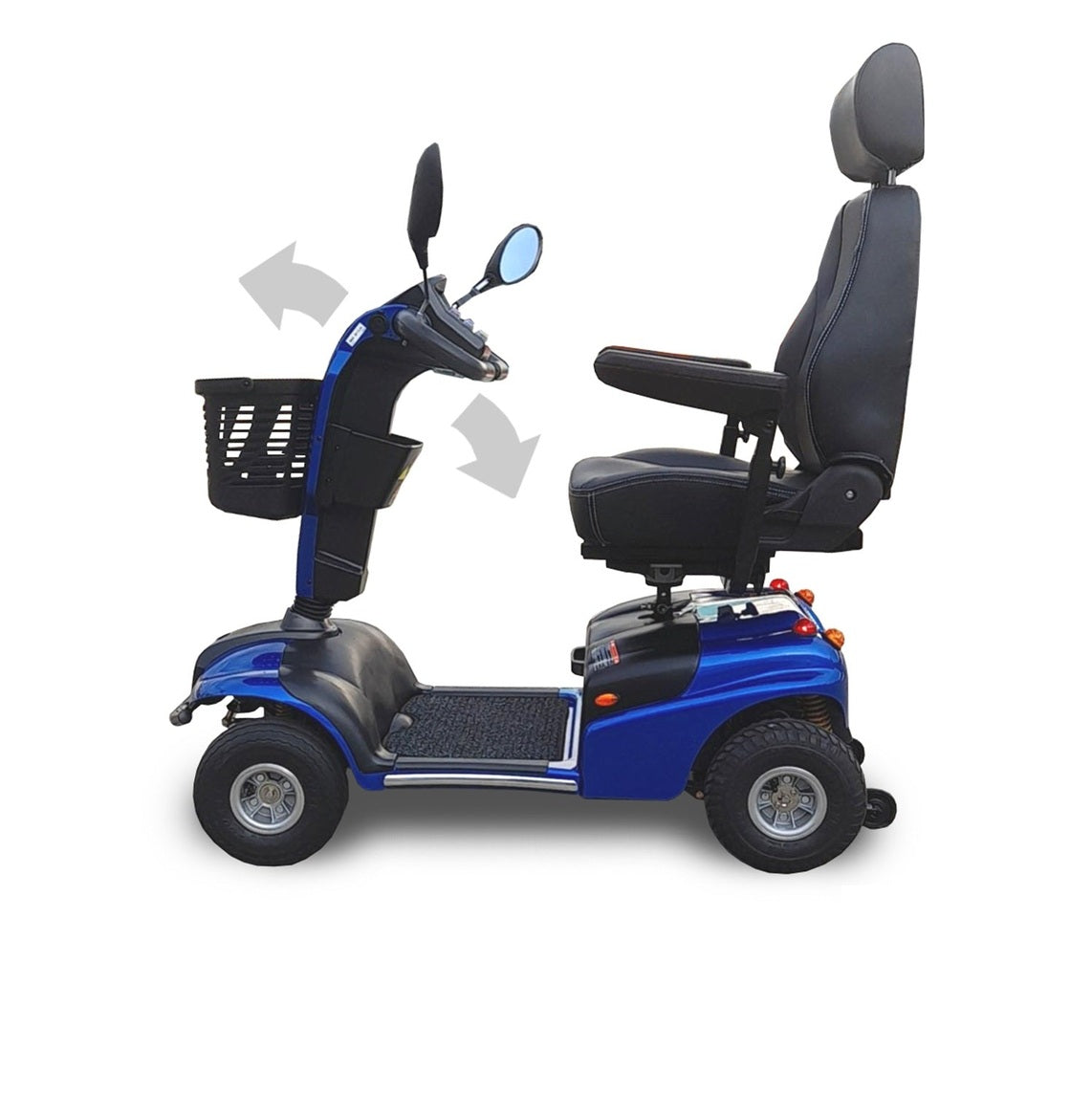 Explorer 4-Wheel Mobility Scooter – Pneumatic Tires and USB Port in Blue