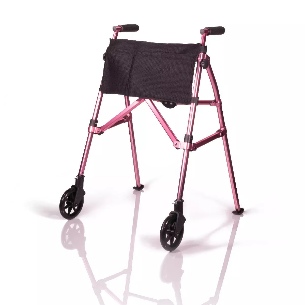 Stander EZ Fold N Go Walker, lightweight and compact mobility aid for seniors, folds for easy storage, supports up to 400 lbs, adjustable handle height, travel-friendly with convenient storage pouch