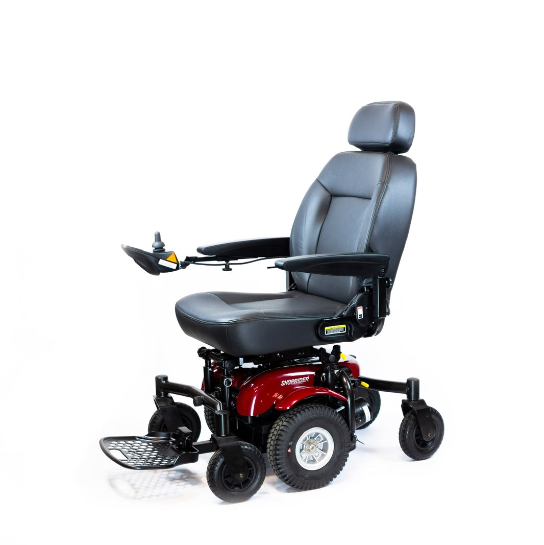 6Runner 10 Mid-Wheel Drive Power Chair – Full Suspension in Burgundy