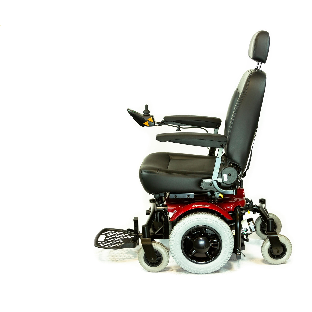 Shoprider 6Runner 14 Heavy Duty Power Chair with Mid-Wheel Drive, Reclining Seat in Red