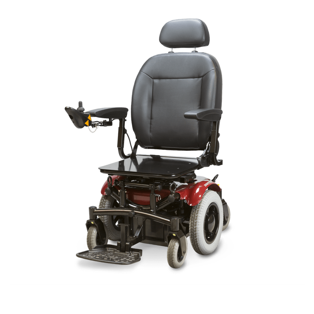 Shoprider 6Runner 14 Heavy Duty Power Chair with Mid-Wheel Drive, Reclining Seat in Red