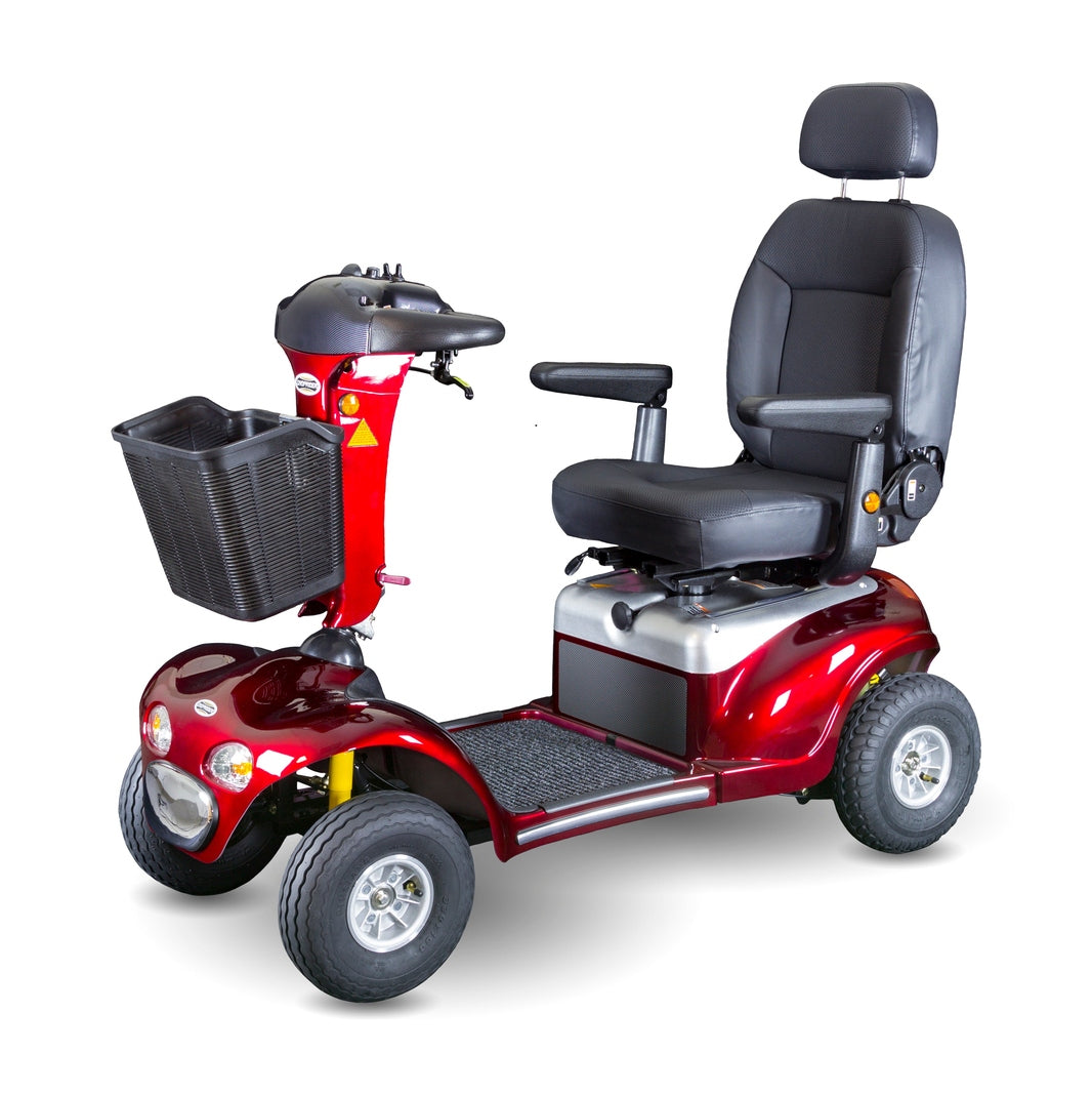 Enduro XL4 Heavy-Duty Mobility Scooter with Full Suspension and Delta Tiller in Burgundy