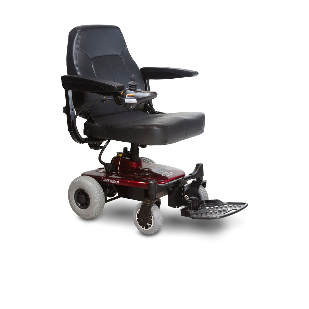 Jimmie Lightweight Portable Power Chair Wireless Disassembly, 250 Lbs Capacity in Burgundy