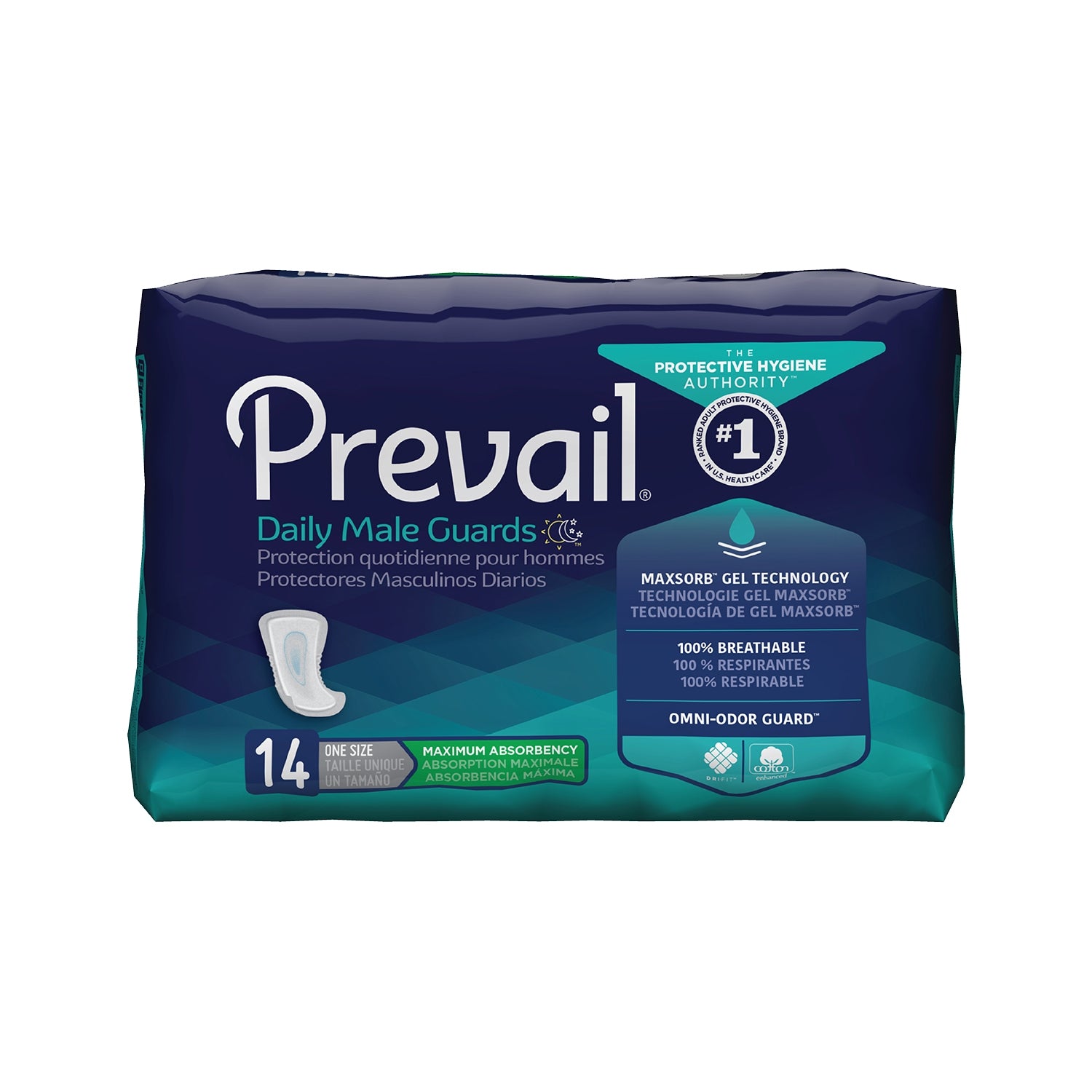 Prevail Male Guards, Bladder Control Pads, 13-Inch, White